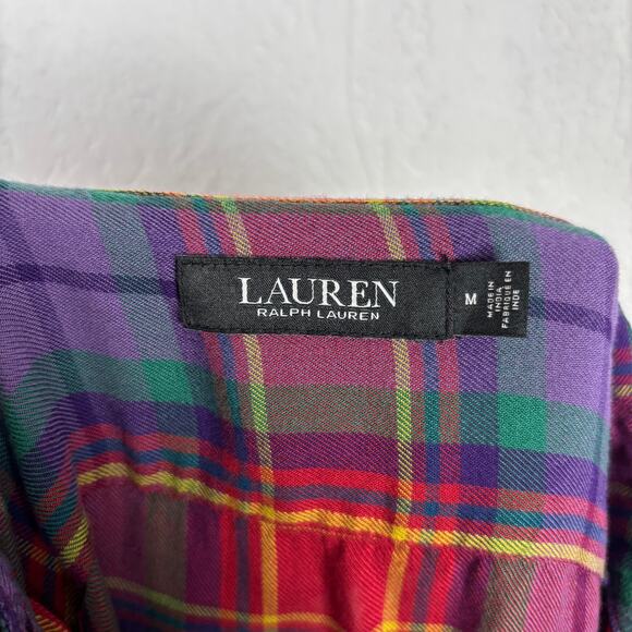 Lauren Ralph Lauren Black Label Women's Plaid Button Down Shirt Size Medium - Picture 3 of 4